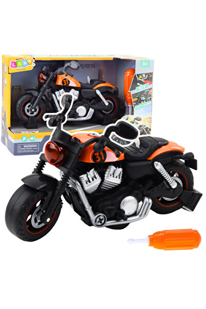 LEAN Motocicletă portocalie DIY – cu lumini și sunete