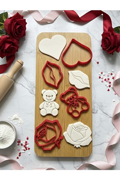 tekmation مجموعة قوالب وبطاقات الكوكيز المكونة من 4 قطع بتصميم عيد الحب، قالب...