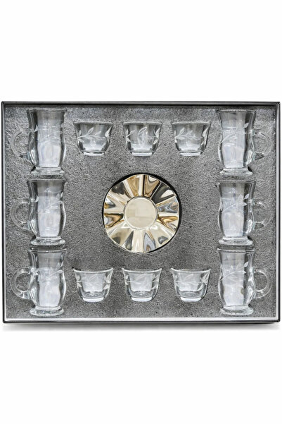 Urbanza 18-Piece Elegant Clear Glass Tea & Coffee Set with Cups and Decorativ...