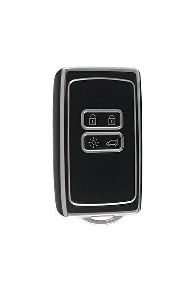 AutoHan Keys غطاء مفتاح نانو أسود وفضي لسيارة رينو كليو 5 وميجان 4