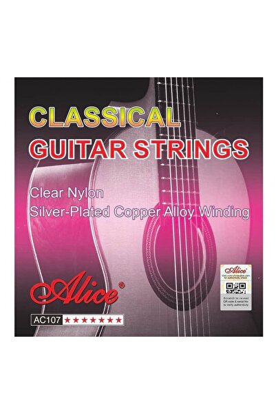 Alice AC107 Klasik Gitar Tel Takımı (Orta Seviye - Hard Tension) | Yüksek Tan...