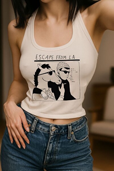 MAYDAY CULTURE Ženska bluza sa halter izrezom, kratki top od likre