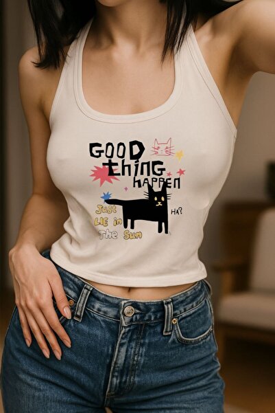 MAYDAY CULTURE Bluză crop top cu gât halter pentru femei, din Lycra