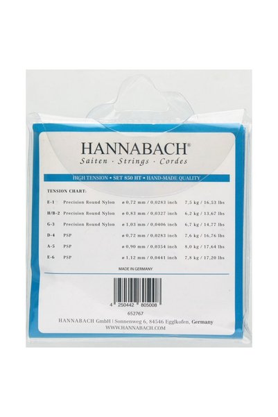 Hannabach 850Ht Classical Guitar String (High Tension) |   Ideal for Solo Players