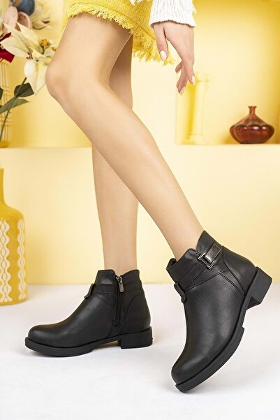 KOCAMANLAR Ayakdaş 2020 Non-Slip Flat Sole Women's Boots Black