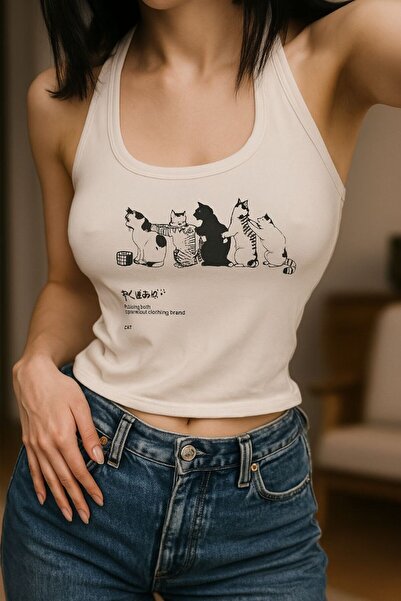 MAYDAY CULTURE Bluză crop top cu gât halter pentru femei, din Lycra