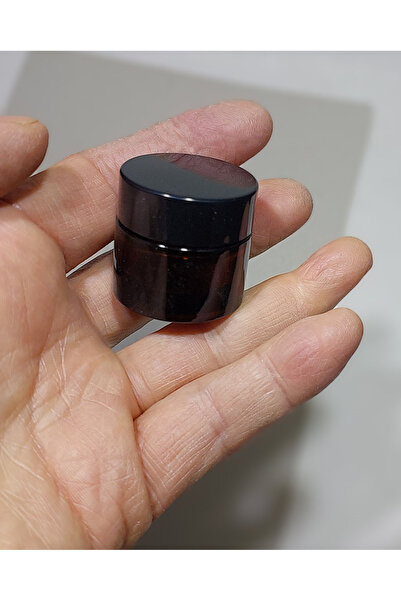 dercam BOŞ CAM KREM KAVANOZU, 10 ML, ( 5 ADET SİLİNDİR MODEL.AMBER KAVANOZ KA...