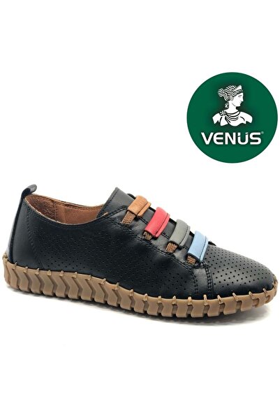 Venüs Viyee Genuine Leather Orthopedic Women's Casual Shoes Black