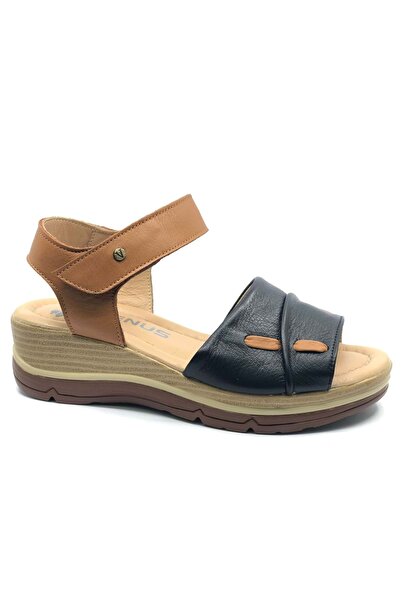 Venüs Vipera Genuine Leather Comfort Orthopedic Women's Sandals Black