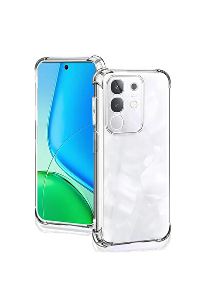 Vivo Y29 Kapak Kamera Korumalı Airbag Antishock Köşe Korumalı Şeffaf Silikon Kılıf