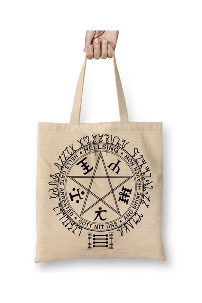 Toyaso Hellsing Alucard Anime Symbol White Cloth Bag Long Handle Shopping Bag...