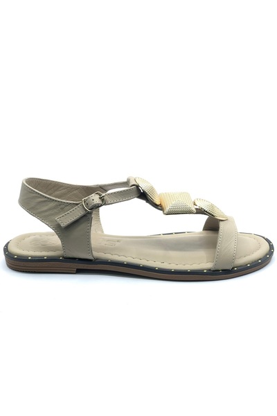 Venüs Elguh Genuine Leather Comfort Orthopedic Women's Sandals Vi̇zon