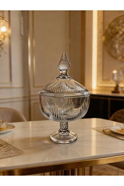 GREEN APPLE وعاء حلوى زجاجي عتيق وجميل مع غطاء - أواني تقديم أنيقة وشفافة من ...