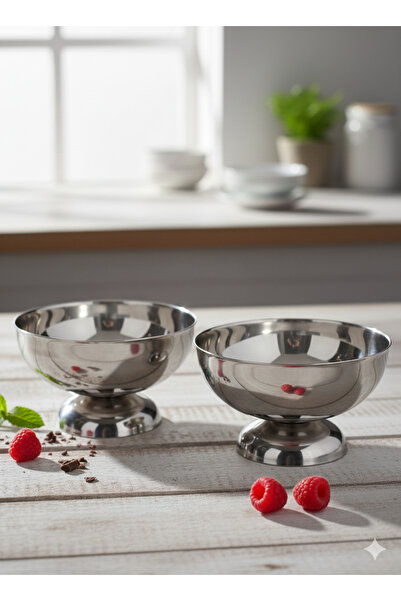 Emal Home 2'li Paslanmaz Çelik Dondurma ve Tatlı Kasesi Seti - Lüks Sunum ve ...