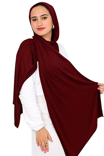 Generic Premium Jersey Hijab Scarf, Soft Cotton Blend, Maroon