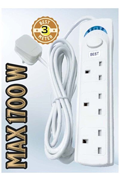 Best سلك تمديد كهربائي | محول قابس عالمي بثلاثة منافذ مع كابل تمديد سميك بطول...