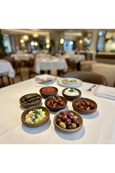 Trend Home Life 6 Adet Ahşap Görünümlü Plastik Meze Kasesi 10 x 3 cm Plastik Otel Restaurant Lokanta Cafe Bar Kase