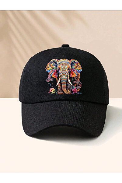 l'eivor Elephant Special Design Printed Snapback Hat Peaked Cap