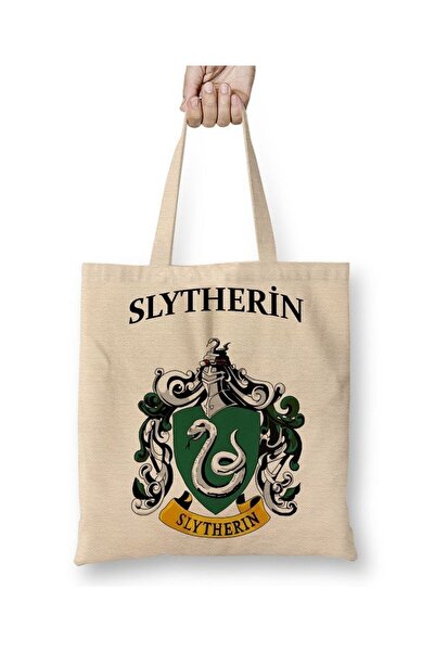 Toyaso Slytherin 02 Λευκή Τσάντα Καμβάς με Μακρύ Χερούλι Τσάντα Αγορών Τσάντα...