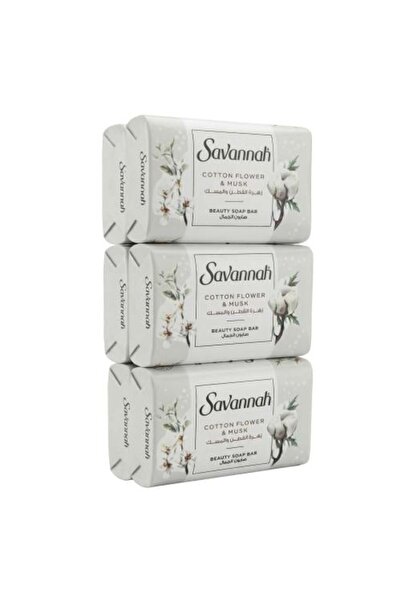 SAVANNAH Cotton Flower and Musk Beauty Soap – 6 Pieces × 70 Grams