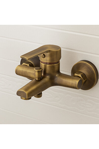 banyosepeti Antik Eskitme Duş Bataryası – Klasik Tarz, Duvara Monte, Pirinç G...