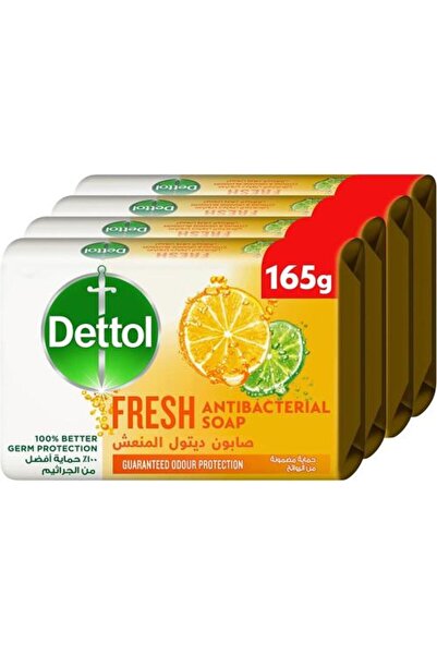 Dettol Lemon Fresh Soap | 4 Pieces | 165 Grams