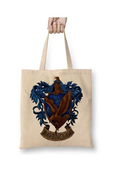 Toyaso Ravenclaw 01 Λευκή Τσάντα Υφασμάτινη με Μακριούς Χεριστητοφόρους Τσάντ...
