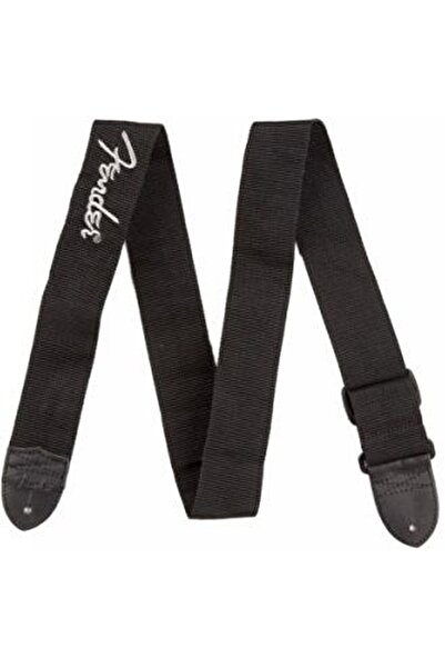 FENDER 0990662043 حزام جيتار بشعار (أسود/رمادي) |   حزام أسود بشعار رمادي متو...
