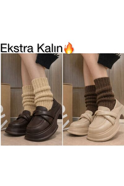 izaycollection 2'Pair of Alpaca Wool Extra Thick Winter Women's Boot Socks