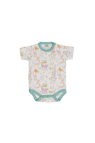 F.S. BABY FS Baby cotton bodysuit - Ecru Green