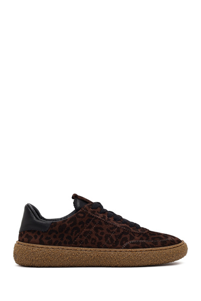 Derimod Women's Leopard Suede Leather Sneaker 25Wfd142314