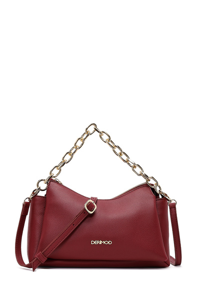 Derimod Women's Burgundy Long Strap Crossbody Bag 25Abd237318