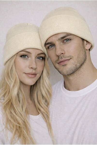 Silver Unisex Knitwear Autumn Winter Quality Basic Beanie 1 Piece