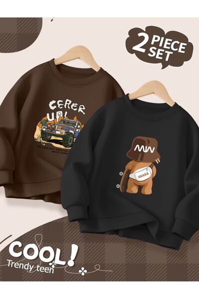 No Plan Cute Teddy Printed Sweatshirt for Girls and Boys