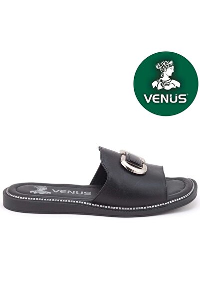 Venüs Drion Genuine Leather Women's Slippers Black