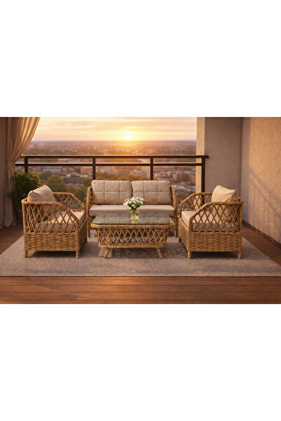 Dolmabahçe Aris Çay seti 2+1+1 balkon takımı