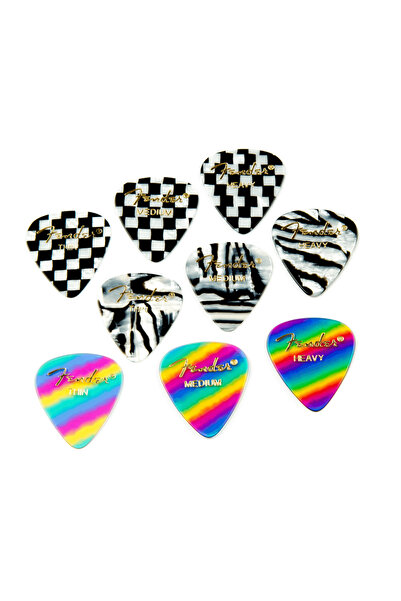 FENDER 1980351101 351 Shape Rainbow Thin Gitar Penası (12'li) | İnce Yapılı R...