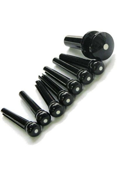 Planet Waves طقم إندبين أسود (7 دبابيس جسر + 1 دبوس تعليق)