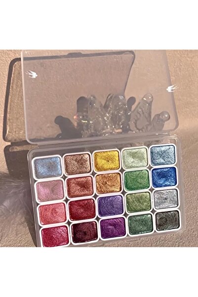 Fivy 20 Renk Profesyonel Hologramlı Simli Sulu Boya