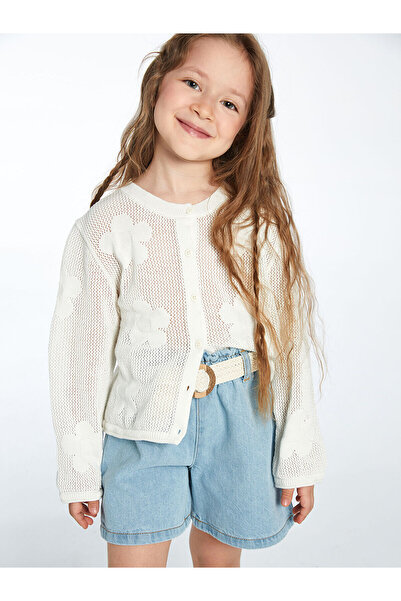 LC Waikiki سترة تريكو للفتيات الصغيرات برقبة دائرية (S5)