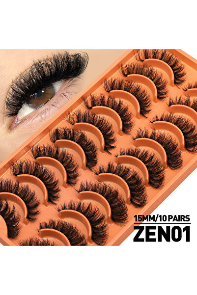 Choice1 10 أزواج - رموش زين01 جروينيا ثلاثية الأبعاد من المنك، رموش كثيفة قاب...