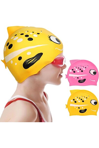 Arabest عبوتان من قبعات السباحة للأطفال من عمر 3 إلى 10 سنوات، قبعة سباحة سيل...