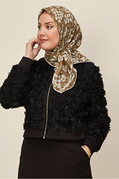 Alvina Natural Flower Patterned Scarf 8559