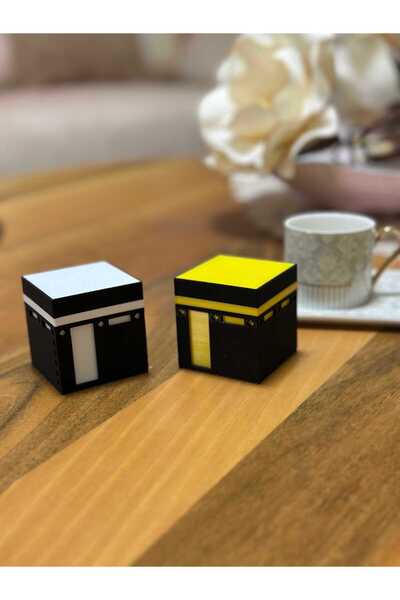 Figürlab Kabe LED Dekoratif Süs 2’li Set. 2 adet Mini Kaabe ve 2 tealight mum...