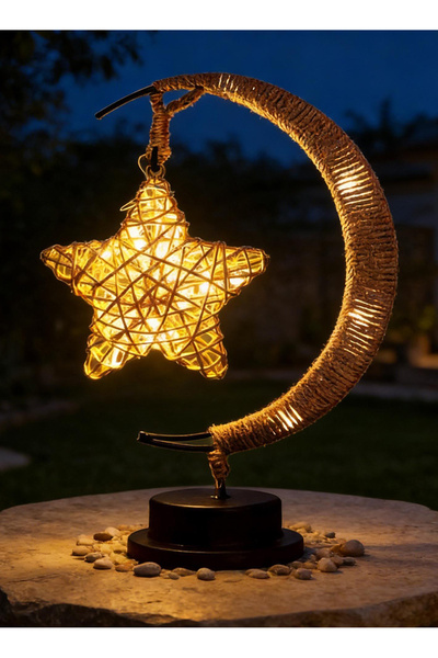 Pomefar Ramadan Decoration, Moon-Star Ramadan Light, Warm Glow Ramadan Lamp f...