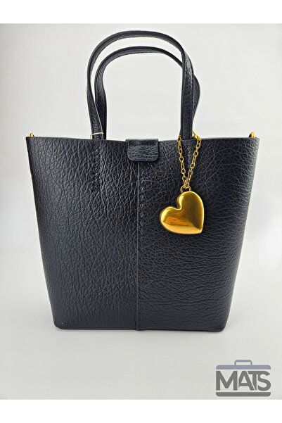 DSN Kalp Aksesuarlı Siyah El Ve Omuz Çantası