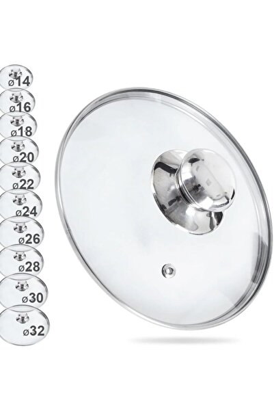 Ermiya Taç Triton 3'lü Döküm Tava Seti İçin Cam Kapak Seti 3 Adet 20*24*28 Cm...