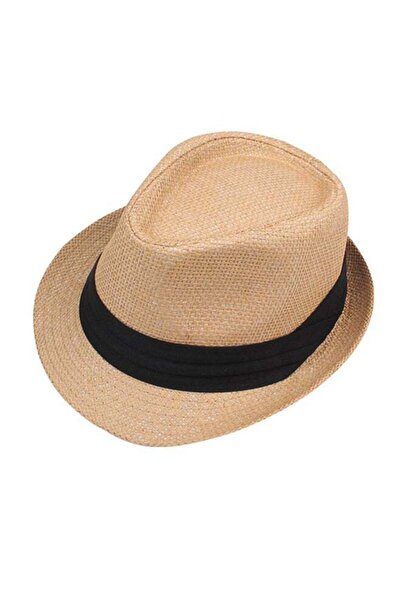 Generic Ribbon Straw Hat Beige