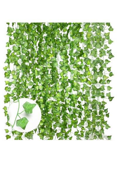 OEM Set of 2 artificial plant garlands, length 200 cm, plastic, green