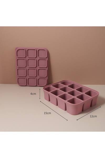 Choice5 12 grid zihong baby Ice Cube Tray Silicone with Lids Flexible Ice Mol...